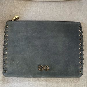 Beautiful gray suede clutch!  Great condition!